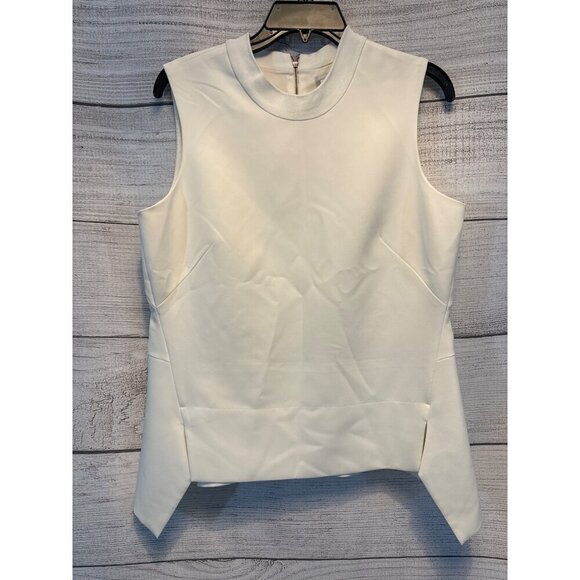 Halogen White Sleeveless Peplum Top Size M - Picture 1 of 2